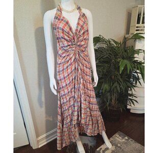 Free People Rainbow Dreams Plaid Dress in Pink/Combo